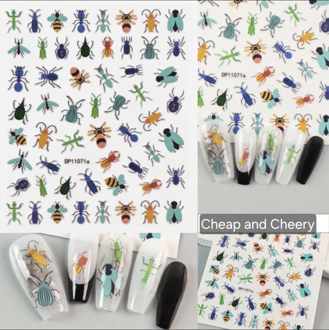 3D Bug and Beetle Nail Stickers - Free Gifts With Purchas - Etsy