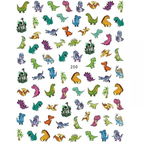 I Love Dinosaurs Nail Art Nail Water Decals Etsy