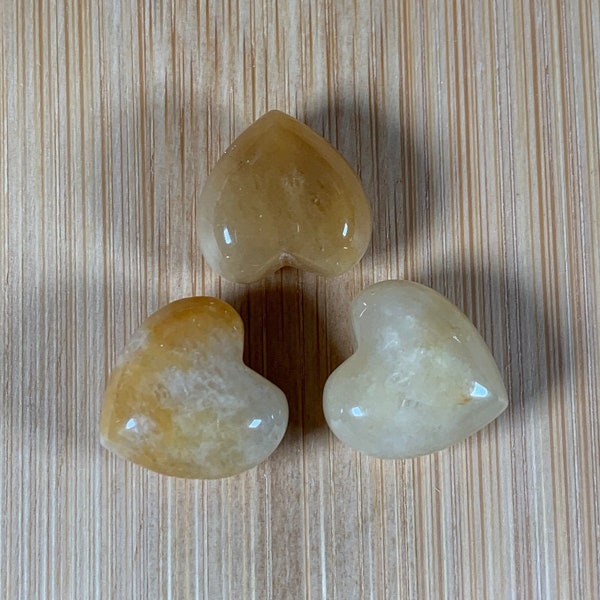 Baby Yellow Jade Puffy Heart Carving / Jade Carving / Mini Heart Carving / Cute Heart / Yellow Heart / Crystal Carving *Intuitively Chosen*
