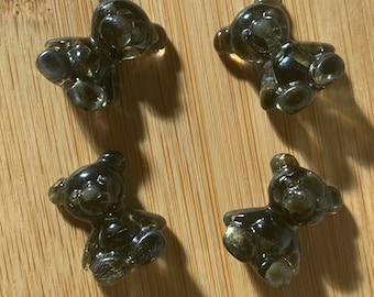 Goldschimmer Obsidian Baby Teddy Bär Kunstharz *Intuitiv gewählt*