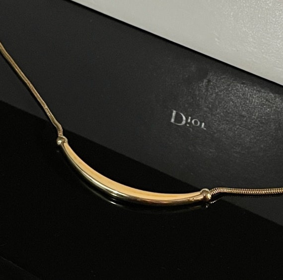 Signed Christian Dior Cream Enamel Necklace - image 1