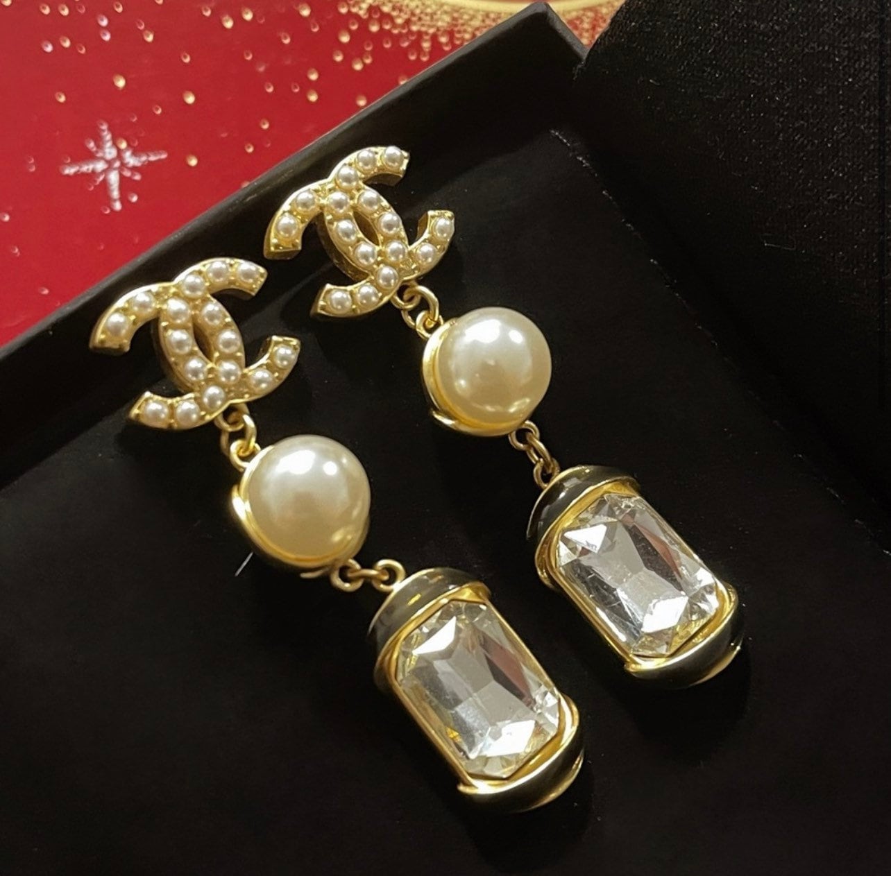 Chanel button earrings etsy deals