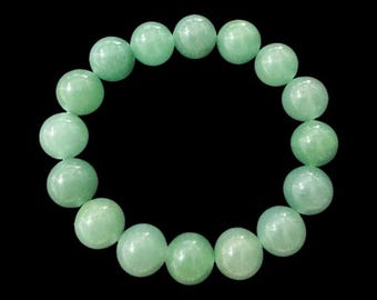 Pulseira elegante com contas de aventurina natural, cristais de cura, presente para ela, pulseira com pedras preciosas verdes, sorte e abundância, pulseira elástica