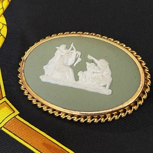 Rare Vintage Wedgwood Jasperware Goddess Brooch