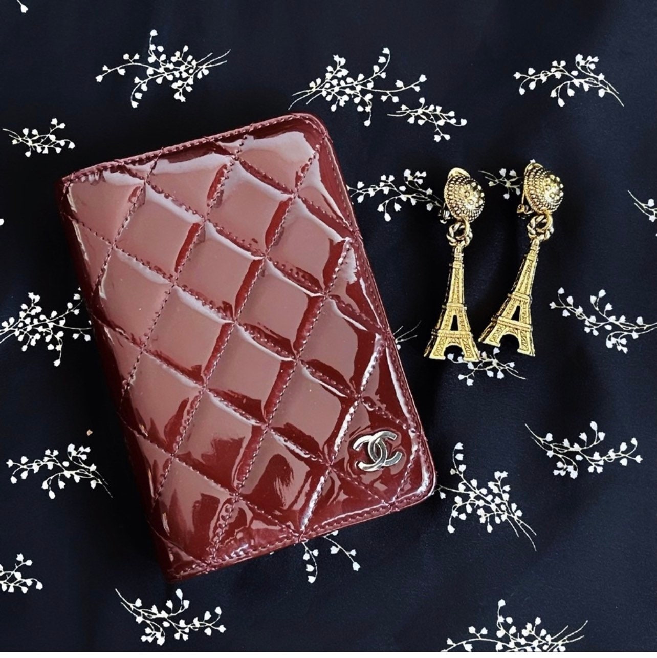 CHANEL, Accessories, Chanel Camellia Bow Phone Case With Chain Quilted Lambskin  Iphone 2 Pro Black
