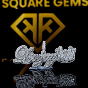 Pingente de Hip Hop com Letra Personalizada, Personalize Sua Letra da Sorte, Pingente de Nome de Hip Hop Masculino, Pingente de Moissanite, Joias de Hip Hop Ice Out