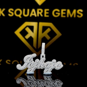 Pingente de Hip Hop com Letra Personalizada, Personalize Sua Letra da Sorte, Pingente de Número de Hip Hop Masculino, Pingente de Moissanite, Joias de Hip Hop Ice Out