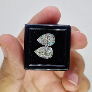 Pair Of Pear Cut D White VVS1 Excellent Cut Moissanite Diamond Stone, Moissanite Use For Making Jewelry, Used For Customized Jewelry