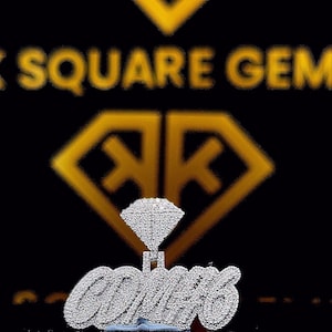 Colgante de hip hop con letras personalizadas, personalice su carta de la suerte, colgante de número de hip hop para hombres, colgante de moissanita, joyería de hip hop Ice Out