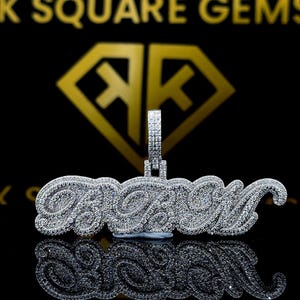 Pingente de Hip Hop com Letra Personalizada, Personalize Sua Letra da Sorte, Pingente de Número de Hip Hop Masculino, Pingente de Moissanite, Joias de Hip Hop Ice Out