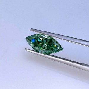 Dark Green Color VVS1 Excellent Marquise Cut Loose Moissanite Diamond Cut Stone, Use For Making Jewelry, Green Fancy Shape Moissanite
