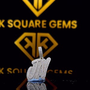 Colgante de hip hop con letras personalizadas, colgante con dijes, colgante con nombre de hip hop para hombres, colgante de moissanita, joyería Ice Out Hip Hop, plata de ley 925