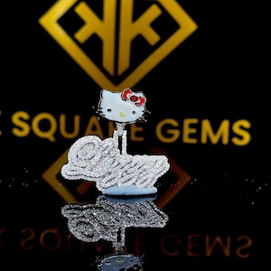 Pingente de Hip Hop com Letra Personalizada, Personalize Sua Letra da Sorte, Pingente de Número de Hip Hop, Pingente de Moissanita, Joias de Hip Hop Ice Out, Fiança Personalizada