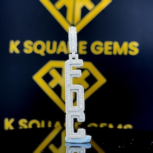 Colgante de hip hop con número personalizado, personaliza tu letra de la suerte, colgante de hip hop con número para hombre, colgante de moissanita, joyería de hip hop Ice Out