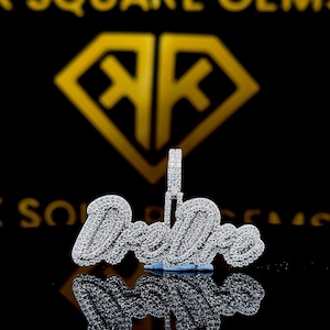Pingente de Hip Hop com Número Personalizado, Personalize Sua Letra da Sorte, Pingente de Número de Hip Hop Masculino, Pingente de Moissanite, Joias de Hip Hop Ice Out