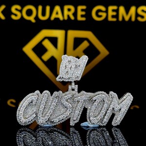 Pingente de Hip Hop com Letra Personalizada, Personalize Sua Letra da Sorte, Pingente de Número de Hip Hop Masculino, Pingente de Moissanite, Joias de Hip Hop Ice Out