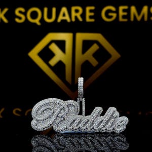 Pingente de Hip Hop com Letra Personalizada, Personalize Sua Letra da Sorte, Pingente de Número de Hip Hop Masculino, Pingente de Moissanite, Joias de Hip Hop Ice Out