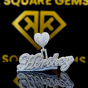 Pingente de Hip Hop com Letra Personalizada, Personalize Sua Letra da Sorte, Pingente de Número de Hip Hop Masculino, Pingente de Moissanite, Joias de Hip Hop Ice Out