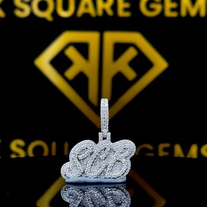 Colgante de hip hop con número personalizado, personaliza tu letra de la suerte, colgante de hip hop con número para hombre, colgante de moissanita, joyería de hip hop Ice Out