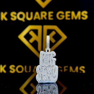 Pingente de Hip Hop com Letra Personalizada, Personalize Sua Letra da Sorte, Pingente de Número de Hip Hop Masculino, Pingente de Moissanite, Joias de Hip Hop Ice Out
