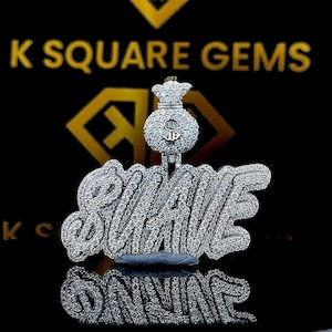 Pingente de Hip Hop com Número Personalizado, Personalize Sua Letra da Sorte, Pingente de Número de Hip Hop Masculino, Pingente de Moissanite, Joias de Hip Hop Ice Out