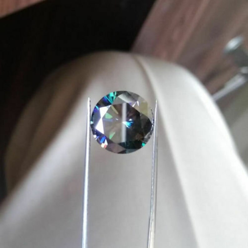 Vendita All'ingrosso In Pietra Grezza Moissanite Rotonda D Colore Vvs1 6.5mm Anello Bianco Moissanite