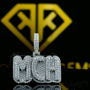 Benutzerdefinierter Buchstabe Hip Hop Anhänger, Charm Anhänger, Herren Hip Hop Anzahl Anhänger, MCH Buchstabe Moissanite Anhänger, Ice Out Hip Hop Schmuck