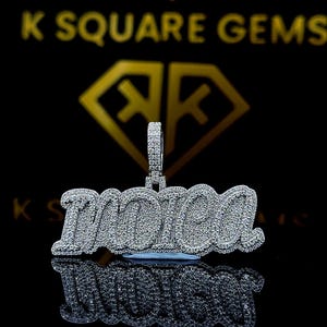 Pingente de carta personalizada de hip hop, personalizado sua letra da sorte, pingente de número de hip hop masculino, pingente de moissanite, joias de hip hop com gelo
