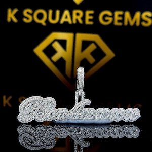 Pingente de Hip Hop com Letra Personalizada, Personalize Sua Letra da Sorte, Pingente de Número de Hip Hop Masculino, Pingente de Moissanite, Joias de Hip Hop Ice Out
