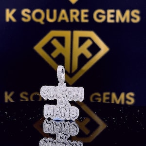 Colgante de letra personalizada de hip hop, colgante con dije, colgante de letra de tres capas, colgante de moissanita con letra de hip hop para hombre, joyería de hip hop Ice Out