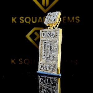 Colgante de letra con palabra 3D, colgante de letra personalizada, colgante personalizado, colgante de letra mayúscula, colgante de rapero, joyería de hip hop, plata de ley 925