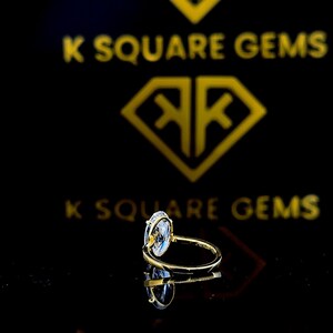 4.10 Ct Elongated Oval Moissanite Solitaire Ring: 14K Yellow Gold image 5