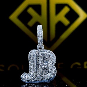 Benutzerdefinierte Buchstabe Hip Hop Anhänger, Charm Anhänger, Herren Hip Hop Zahl Anhänger, Anfang zwei Buchstaben Moissanite Anhänger, Ice Out Hip Hop Schmuck