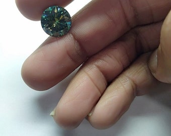 Vivid Blue Moissanite: Rundschliff VVS1 Edelstein (7.60-11.00 MM)