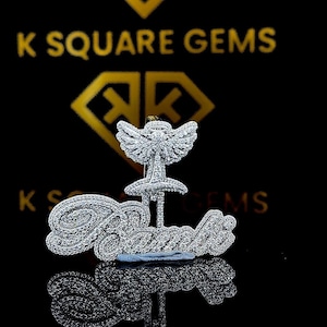 Pingente de Hip Hop com Número Personalizado, Personalize Sua Letra da Sorte, Pingente de Número de Hip Hop Masculino, Pingente de Moissanite, Joias de Hip Hop Ice Out