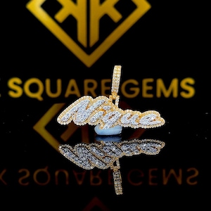 Colgante de hip hop con número personalizado, letra personalizada, colgante de hip hop con número para hombre, colgante de moissanita, joyería de hip hop Ice Out, chapado en oro amarillo