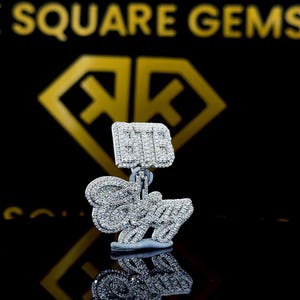Pingente de letra hip hop personalizado, personalize sua letra da sorte, pingente pequeno com nome hip hop, pingente de moissanita, joias hip hop Ice Out