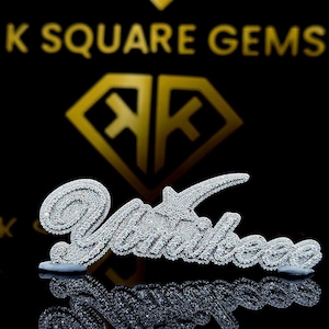 Pingente de Hip Hop com Letra Personalizada, Personalize Sua Letra da Sorte, Pingente de Nome de Hip Hop Masculino, Pingente de Moissanite, Joias de Hip Hop Ice Out