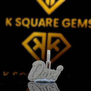 Pingente de letra hip hop personalizado, personalize sua letra da sorte, pingente pequeno de número hip hop, pingente de moissanita, joias hip hop Ice Out