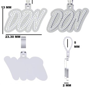 Custom Moissanite Letter Pendant: Sterling Silver Hip Hop Jewelry image 6