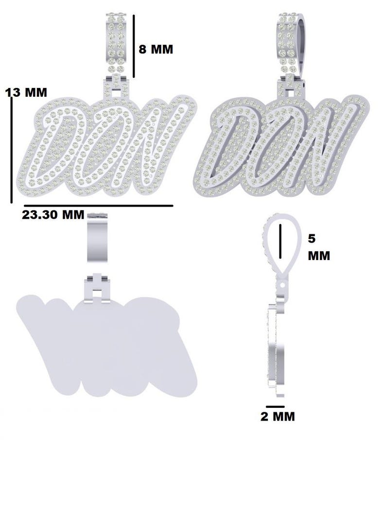 Custom Moissanite Letter Pendant: Sterling Silver Hip Hop Jewelry image 6