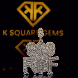 Pingente de carta personalizada de hip hop, personalizado sua letra da sorte, pingente de número de hip hop masculino, pingente de moissanite, joias de hip hop com gelo