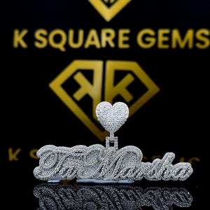 Pingente de Hip Hop com Letra Personalizada, Personalize Sua Letra da Sorte, Pingente de Número de Hip Hop Masculino, Pingente de Moissanite, Joias de Hip Hop Ice Out