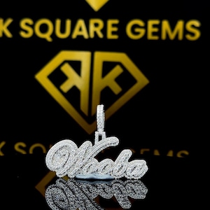 Pingente de Hip Hop com Letra Personalizada, Personalize Seu Nome de Sorte, Pingente de Número de Hip Hop Masculino, Pingente de Moissanite, Joias de Hip Hop Ice Out
