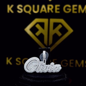 Custom Moissanite Letter Pendant: Iced Out Hip Hop Jewelry, Sterling Silver
