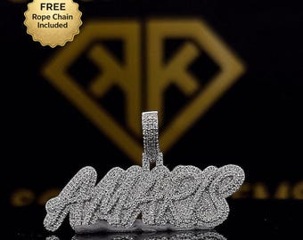 Ciondolo personalizzato con numero in moissanite: gioielli hip hop tempestati di diamanti