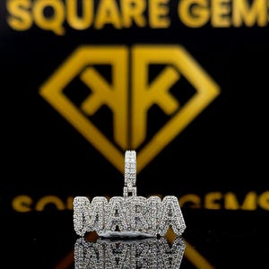 Pingente de Hip Hop com Número Personalizado, Personalize Sua Letra da Sorte, Pingente Pequeno de Número de Hip Hop, Pingente de Moissanita, Joia de Hip Hop Ice Out