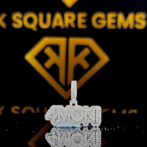 Pingente de letra hip hop personalizado, personalize sua letra da sorte, pingente pequeno de número hip hop, pingente de moissanita, joias hip hop Ice Out