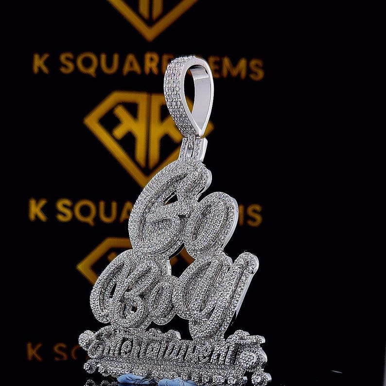 Custom Number Hip Hop Pendant, Custom Your Lucky Letter, Men's Hip Hop