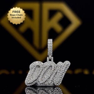 Custom Moissanite Letter Pendant: Sterling Silver Hip Hop Jewelry image 1